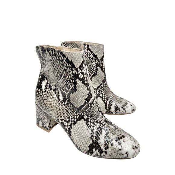 Chinese Laundry Booties Size 6 Snakeskin Print Embossed Ankle Boots Side Zip NEW - Picture 1 of 8